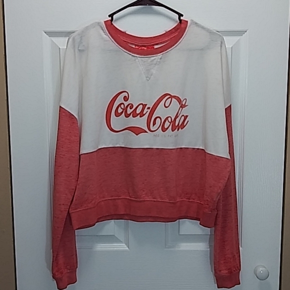 Coca Cola Tops - Coca Cola Long Sleeve Cropped Shirt